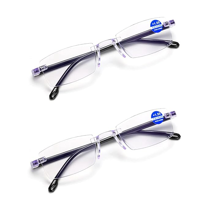 Rimless Daily Use Reading Glasses for Men and Women Buy1 Get 1 Free